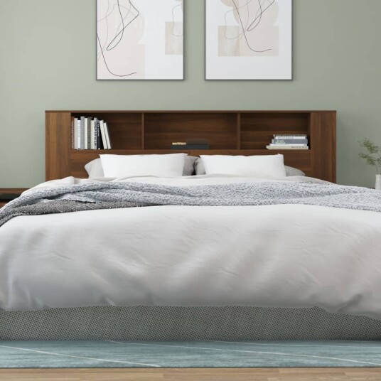 vidaXL Sengegavlskap brun eik 200x18,5x104,5 cm