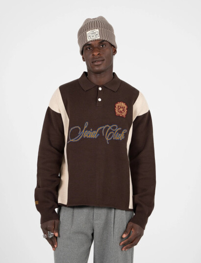 Prohibited Contrast Clubhouse Knit - Brown - XL