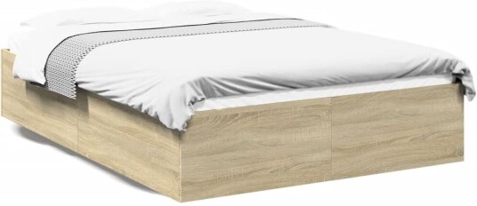 Sengeramme sonoma eik 135x190 cm konstruert tre 8721102616754