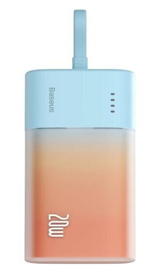 Baseus Popsicle 5200mAh 20W Powerbank med Lynkabel og USB-C - Blå-Oransje