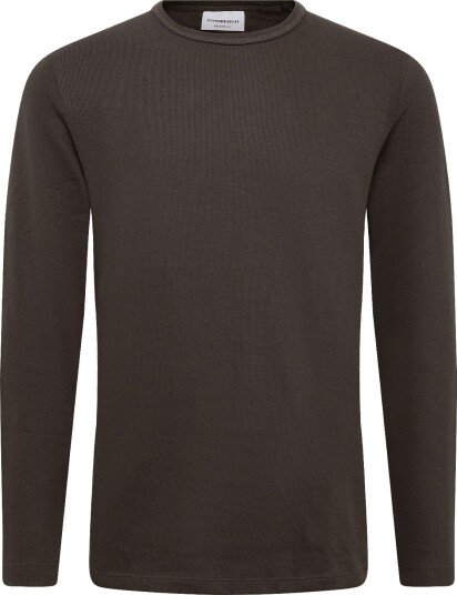 Lindbergh Basic O Neck Tee L/S BLACK OLIVE XL