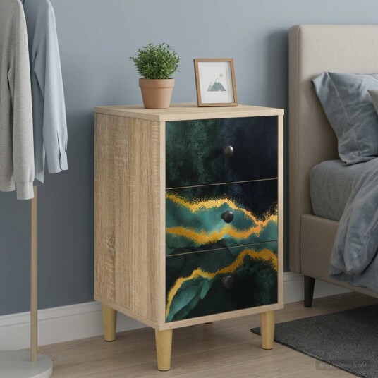 vidaXL Nattbordskap WIJHE 2 stk. Sonoma eik 36 x 33 x 60 cm