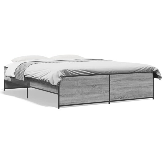  Sengeramme grå sonoma 150x200 cm konstruert tre og metall 8721102610752