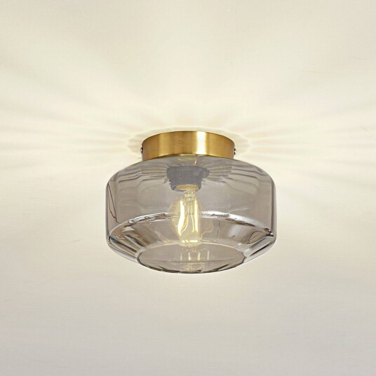 Lindby taklampe Hildur røykgrå glass Ø 22 cm
