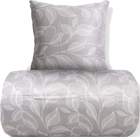 In Style Sengetøy   Satin   Sandfarget print av blader