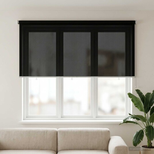 vidaXL Utendørs Rullegardin 90% UV-blokk Svart 140 x 140 cm HDPE