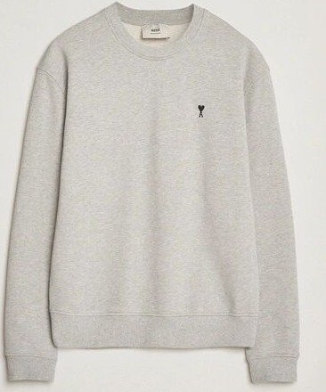 AMI Black Heart Logo Sweatshirt Grey Heather