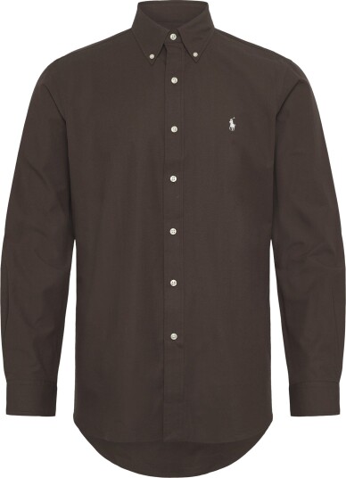 Polo Ralph Lauren Custom Fit Stretch Poplin Shirt   Brown   S