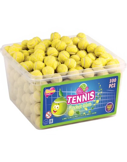 1,5 kg Ilham Tennis Bubblegum / Tennisballformet Tyggegummi med Sitronsmak 1,5 kg Ilham Tennis Bubblegum / Tennisballformet Tyggegummi med Sitronsmak