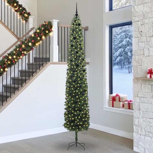  Kunstig juletre med 300 LED grønn 300 cm PVC og stål og plast