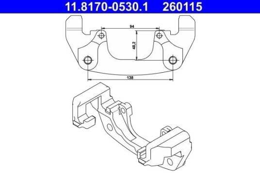Ate Holder bremsecaliper ATE 11.8170 0530.1 Ate Holder bremsecaliper ATE 11.8170 0530.1
