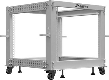 Åpen 19" 9U Rack 600X600-1100 Justerbar Grå Lanberg