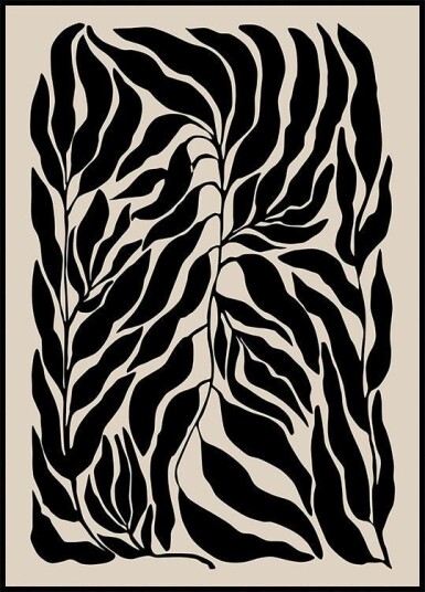 Black Leaf Silhouettes Plakat Plakat / 30x40cm
