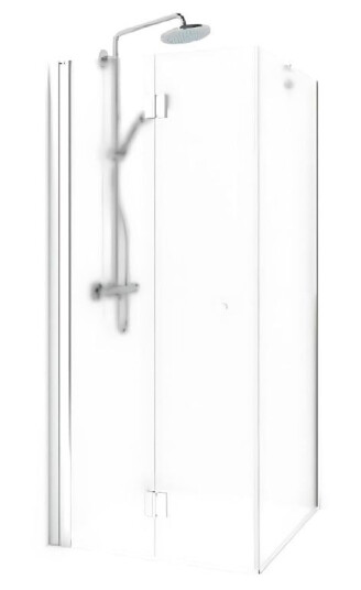 Macro Design Spirit Dusjhjørne Vik Swing - med Knott Hvit Matt / 80x70cm Ice Glass