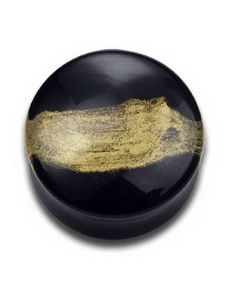 Utgått Gold Shadow Svart Piercing Plugg Strl 18 mm