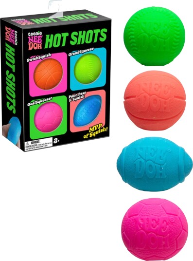NeeDoh Teenie Hot Shots Stressballer 4-Pakk