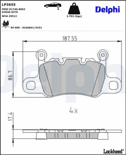DELPHI LP3655 Bremseklosser