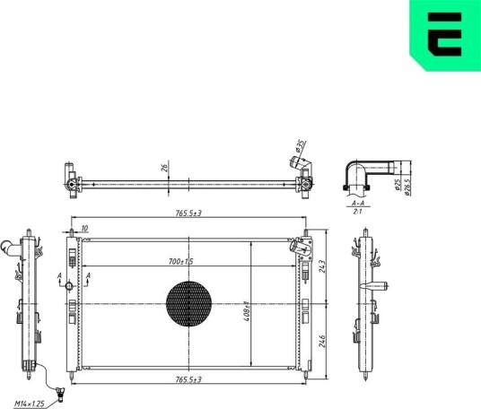 ERA 673547 Radiator motorkjøling ERA 673547 Radiator motorkjøling
