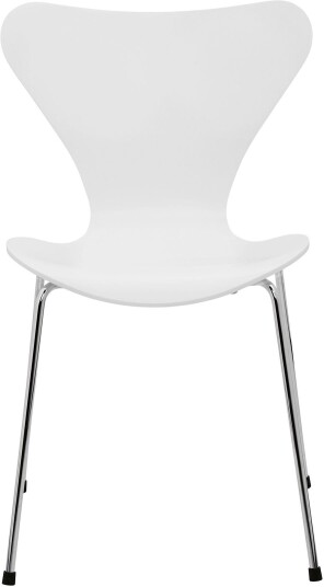 Fritz Hansen - 3107 Sjuan Lackerad Bokfanér Vit Spisestoler Arne Jacobsen Hvit Metall/tre