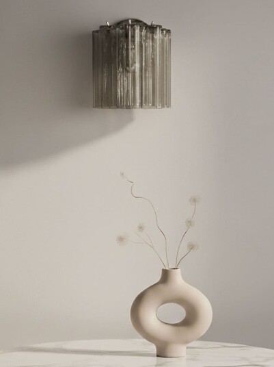 Murano   Vegglampe   5 rør   Røkt Krom blank