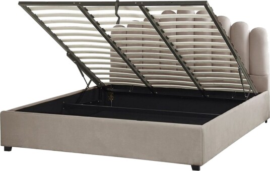 Seng med oppbevaring Vincennes Taupe svart 180x200 cm