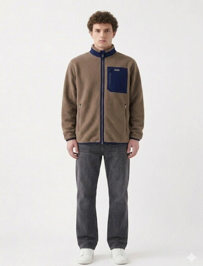 A QUESTION OF David Micro Fleece Zipper   Brown   XL