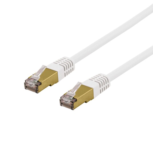Deltaco S/FTP Cat6a Nettverkskabel 0.3m Halogenfri Hvit