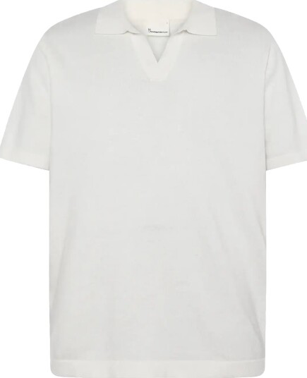 Knowledge Cotton Apparel Cashmere Knit Polo White S