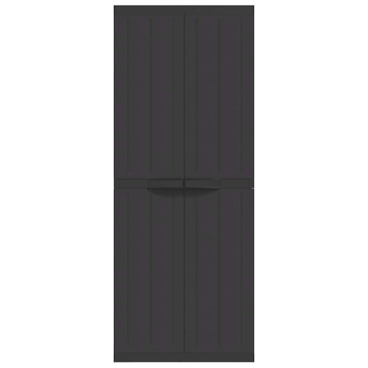 Oppbevaringsskap for hage svart 65x37x165 cm PP 8720845889081