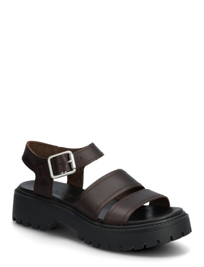 Timberland Stone Street Backstrap Sandal Dark Brown Full Grain   Black   39