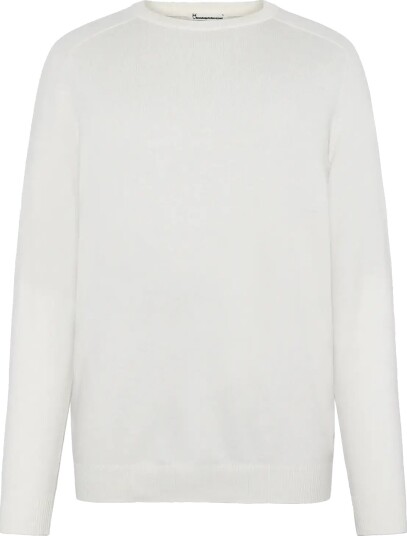 Knowledge Cotton Apparel Cashmere Crew Neck Sweater White S