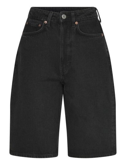 Weekday Curve High Waisted Wide Leg Denim Shorts Black 29 Weekday Curve High Waisted Wide Leg Denim Shorts Black 29