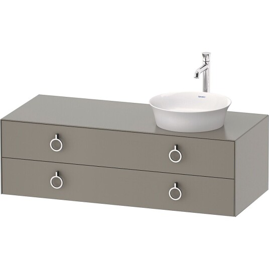 Duravit White Tulip Servantskap 2 skuf. 130x55x40,8 cm Stengrå Matt