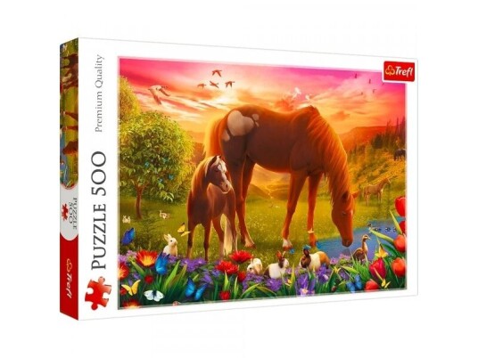 Trefl Puzzle 500 pieces Horses in the meadow Trefl Puzzle 500 pieces Horses in the meadow