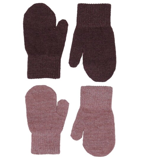 CeLaVi Votter Ull/Polyester stoff 2 pack Rose Brown m. Gli CeLaVi 3 6 år 98 116 Votter Lilla Rosa Rød