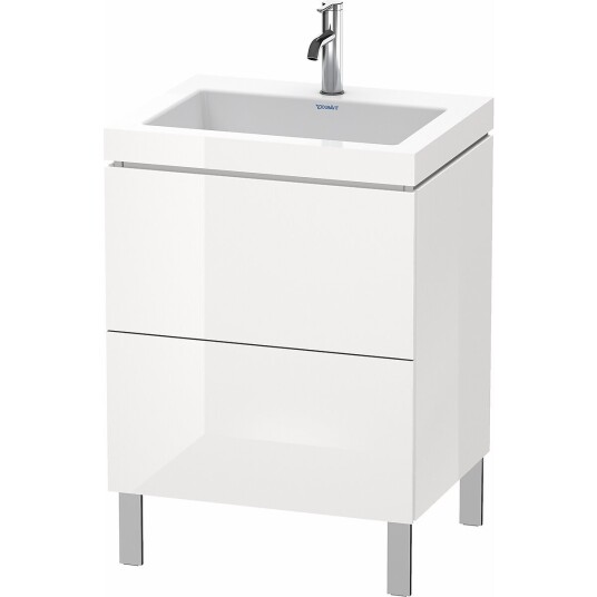 Duravit L-Cube Servantskap m/2 skuffer 600x698x480 mm Hvit Høyglans Lakk