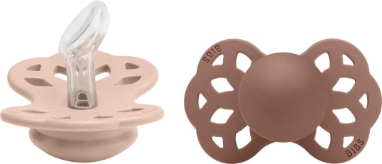 BIBS Infinity Smokker 2-pack Silikon Str 1 Anatomisk Blush/Woodchuck