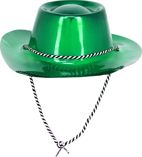 Cowboyhatt i plast grønn Metallic - One size