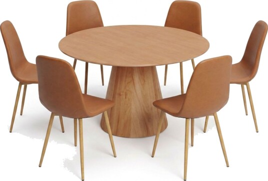 Siena spisegruppe rund 130 cm eik med 6 Nibe spisestoler - Eik