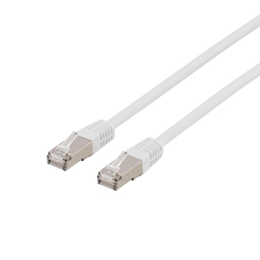 Deltaco Cat6a U/FTP Nettverkskabel 1m Hvit - Halogenfri RJ-45