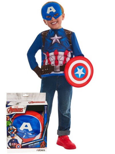 Rubies Kostymer Marvel Captain America 4 6 år 104 116 Kostymer Blå Hvit Rød Rubies Kostymer Marvel Captain America 4 6 år 104 116 Kostymer Blå Hvit Rød
