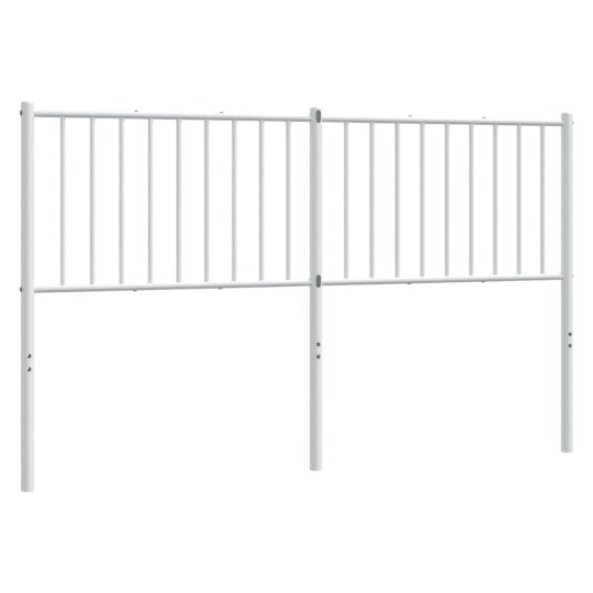vidaXL Sengegavl i metall hvit 160 cm