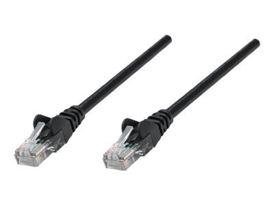 Intellinet Network Patch Cable Cat5e 2M Black Cca U/Utp Pvc Rj45 Gold Plated Contacts Snagless Booted Lifetime Warranty Polybag Koblingskabel Rj-45 Hann Til Rj-45 Hann 2 M Utp Cat 5E Formstøpt Uten Hindringer Svart