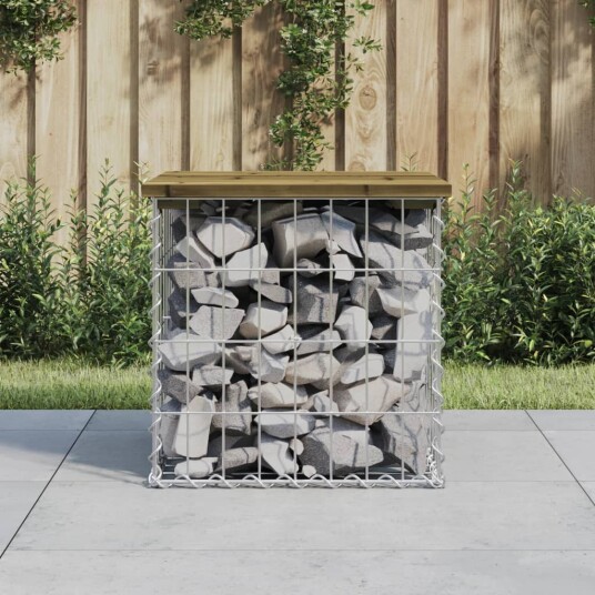 vidaXL Hagebenk gabiondesign 43x44x42 cm impregnert furu vidaXL Hagebenk gabiondesign 43x44x42 cm impregnert furu