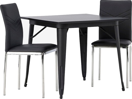 Venture Home Spisegruppe Tempe med 2 stk stoler Lily Svart
