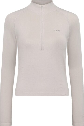 ICANIWILL Shape 1/2 Zip Long Sleeve W LIGHT BEIGE M