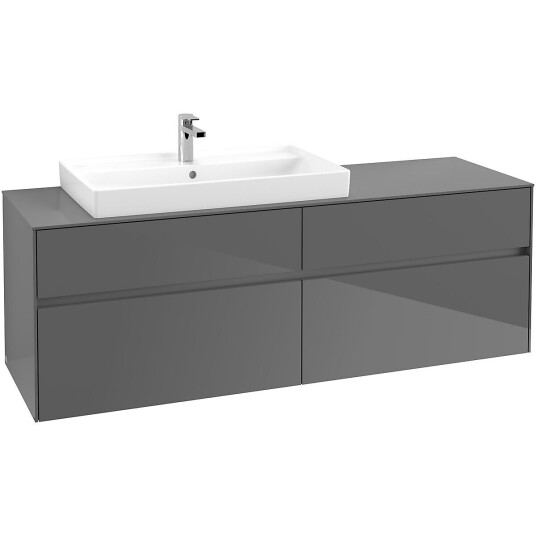 Villeroy & Boch Collaro Servantskap med 4 skuffer 160x50x54,8 cm u/lys Grå Høyglans Villeroy & Boch Collaro Servantskap med 4 skuffer 160x50x54,8 cm u/lys Grå Høyglans