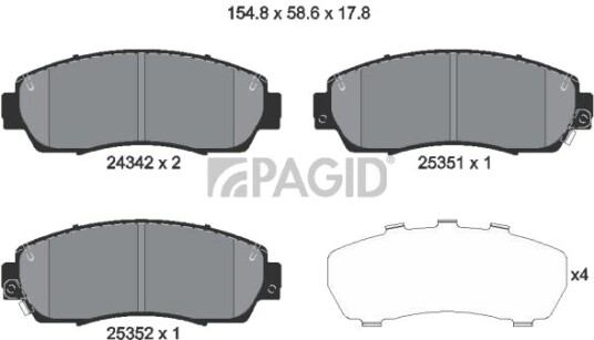 PAGID T2163N Bremseklosser