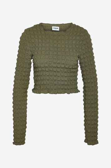 Noisy May Curve   Topp nmZahara L/S O neck Top Wvn Curve   Grønn
