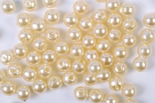 Plastpärlor 4mm 500g, Gul